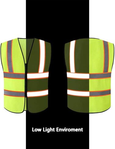 Tekware Safety Vest with High Reflective Strips, Pack of 10 Bright Neon Color Construction Protector with Zipper in Saudi Arabia