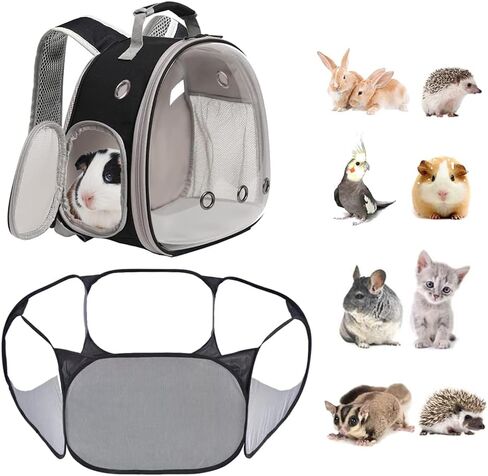 LAIRIES Small Animals Tent, Breathable Transparent Pet Playpen Pop Up Playpen Open Outdoor/Indoor Exercise Fence, Portable Yard Fence for Guinea Pig, Rabbit, Hamster, Chinchillas and Hedgehogs in Kuwait