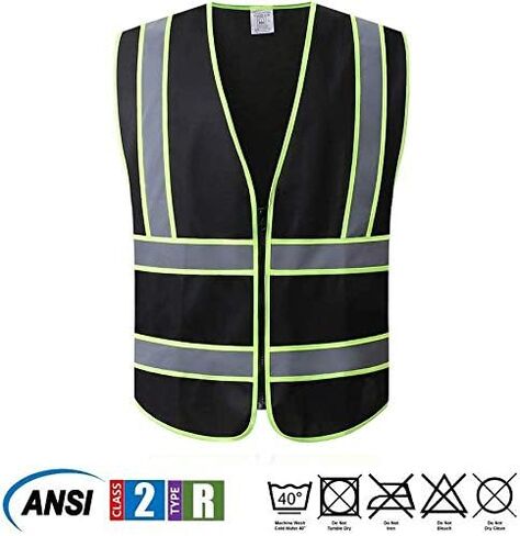Tekware Safety Vest with High Reflective Strips, Pack of 10 Bright Neon Color Construction Protector with Zipper in Saudi Arabia