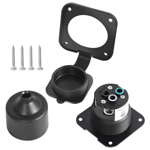 Flanged Inlet ETL Listed 15 Amp RV Plug Receptacle Block Heater Bumper Plug with Waterproof Cover NEMA 5-15 Male Wall Mount for Shore Power Marine Boat Golf Cart Commercial Grade in Saudi Arabia