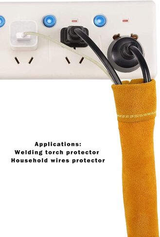 TIG Welding Torch Cable Cover/Sleeves inchzx Flame-Resistant Cowhide Leather Kevlar Stitched,MIG/Plasma Cable Sleeves Tig Cover,137 Inch (Yellow) in Saudi Arabia
