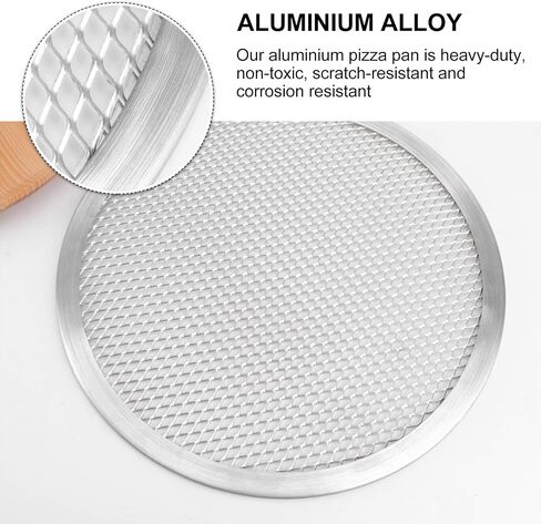 SHERCHPRY Silver Round Pizza Pan, Round Mesh Pizza Tray, Aluminum Mesh Pizza Screen, Nonstick Baking Pizza Sheet (11 Inch) in Saudi Arabia
