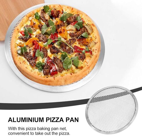 SHERCHPRY Silver Round Pizza Pan, Round Mesh Pizza Tray, Aluminum Mesh Pizza Screen, Nonstick Baking Pizza Sheet (11 Inch) in Saudi Arabia