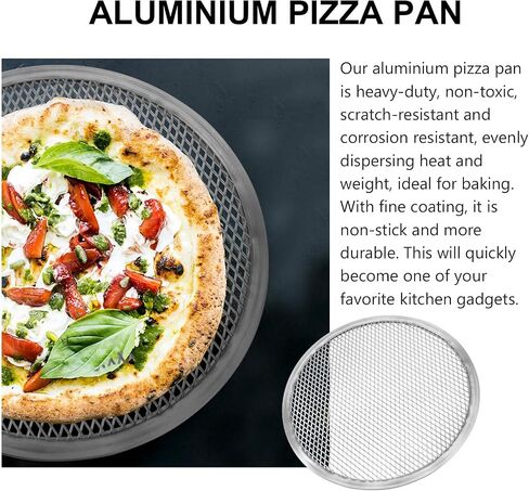 SHERCHPRY Silver Round Pizza Pan, Round Mesh Pizza Tray, Aluminum Mesh Pizza Screen, Nonstick Baking Pizza Sheet (11 Inch) in Saudi Arabia