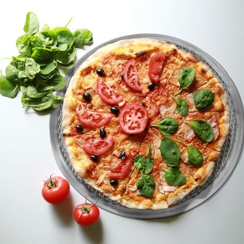 SHERCHPRY Silver Round Pizza Pan, Round Mesh Pizza Tray, Aluminum Mesh Pizza Screen, Nonstick Baking Pizza Sheet (11 Inch) in Saudi Arabia