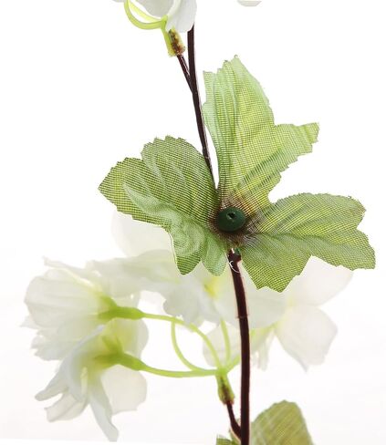 UUPP 2Pcs Artificial Cherry Blossom Flower Garland Silk Fake Hanging Flower Vines for Home Wedding Decoration, 7.2FT(White) in Kuwait