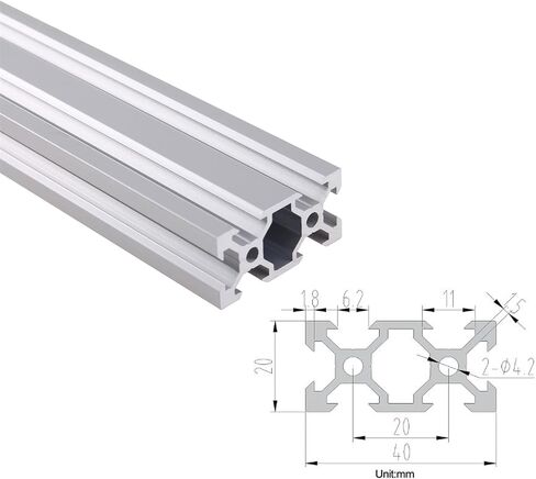 2PCS T Type 2040 Aluminum Extrusion 1000mm(39.4 inch) European Standard Anodized Linear Rail CNC 3D Printer Parts for DIY and Engraving Machine in Saudi Arabia