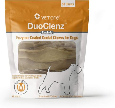 VET ONE DuoClenz EnzymeCoated Dog Dental Chews for XLarge Canines - Clean Teeth & Freshen Breath - 30 Count in Kuwait