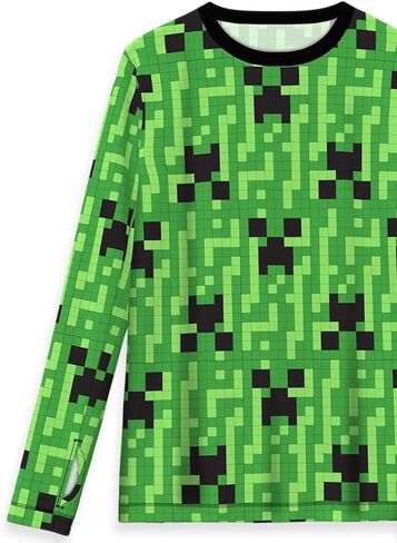 طقم ملابس داخلية حرارية علوية وسفلية للأولاد من Cuddl Duds ClimateRight مكونة من قطعتين (صغير 6-7، لعبة فيديو) أخضر in Kuwait