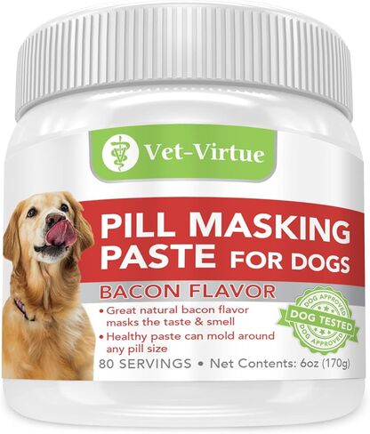 معجون إخفاء حبوب منع الحمل للكلاب من VET-VIRTUE، بنكهة الدجاج - علاجات طبية مثالية للحيوانات الأليفة لإخفاء الحبوب والأدوية والكبسولات، بمكونات طبيعية ومعبأة بالنكهات التي تحبها الكلاب in Kuwait