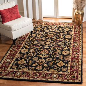SAFAVIEH Heritage Collection Accent Rug - 3' x 5', Black & Red, Handmade Traditional Oriental Wool, Ideal for High Traffic Areas in Entryway, Living Room, Bedroom (HG953A)
