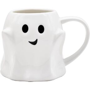 14 oz Halloween Ghost Coffee Mug - White Cute Ceramic Ghost Pattern Ghostface Mug Coffee Cup Halloween Accessories Birthday Gifts for Kids Adults
