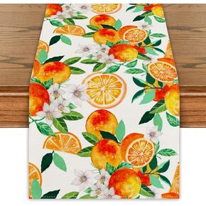 Summer Decorations Orange Table Runner Orange Shortcake Party Decorations Orange Birthday Orange Decor Orange First Birthday Decorations Summer Table Cover Spring Summer Decorations for Home Party