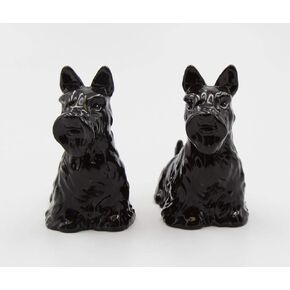 Cosmos Gifts Fine Ceramic Black Scottish Terrier Dog Salt & Pepper Shakers Set, 4" L