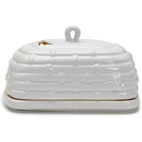 Two's Company Golden Bee Covered Butter Dish
