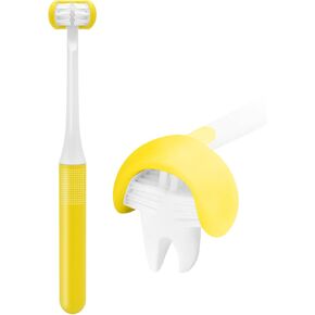 3 Sided Toothbrush Kids, Soft Bristles Toddler Toothbrush, Boys Girls Toothbrush, Autism Training Toothbrush, 360° Oral Teeth Cleaning