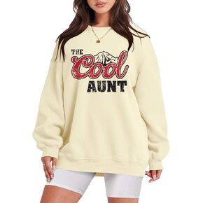 سويت شيرت MYHALF Aunt قميص العمة الرائع: كنزات نسائية كبيرة الحجم ذات رقبة دائرية، بلوفر هدية العمة، بلوفر نادي العمات اللطيف