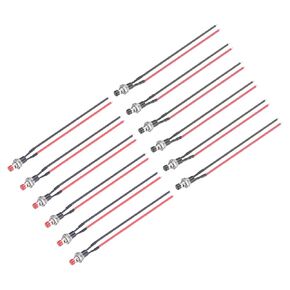 MECCANIXITY Set of 12 1A 250V AC 7mm Mini Momentary Push Button Switch SPST PBS-110 NO Black/Red Switch Button with Pre-Soldered Wires for Electronic Devices Household Appliances