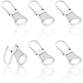 LUTER 6pcs Replacement Zipper Pull, Detachable Zipper Pull Tabs Metal Zipper Pull Cord Extender Zipper Pull Repair Kit