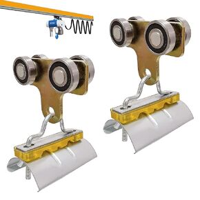 4 Wheel Cable Trolley System，Unistrut Trolley Roller Four Bearing Trolley Assembly for Use with 1-5/8" Wide and All1-5/8"Ortaller Strut Channel 2pc