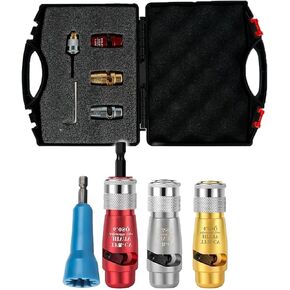 Wire Twister Tool for Drill,Wire Stripping and Twisting Tool,Electric Wire Stripper,Portable Aluminum Alloy Wire Twisting Tool,Quickly Stripping Wire (Color : 3 Size Set+knotter)