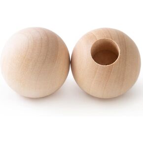 Pinehurst Crafts Wood Dowel Rod End Caps, 1-1/4 inches Diameter with 1/2 inches Hole, Pack of 10, DowelCap_1.25Inch_.5Inch