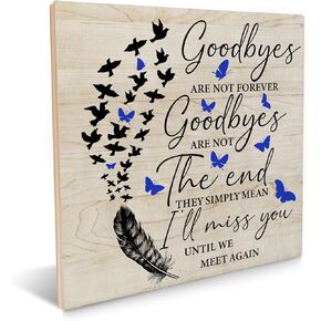 in Loving Memory Wooden Sign Memorial Gift, Loss Of Loved One Wooden Sign Keepsake Desk Wall Decor 6.2 X 6.2 Inches