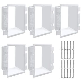 5 PCS BE2 Electrical Outlet Box Extenders with 20PCS Screws, (2-Gang) Electrical Power Outlet Box Extender，Single Gang Box Extender Electric Box Extender 2 Gang Power Switch Receptacles Accessories