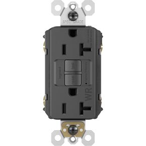 Legrand radiant 2097TRBKCCD4 20 Amp GFCI Self Test Tamper Resistant Decorator Duplex Outlet, Black (1 Count)