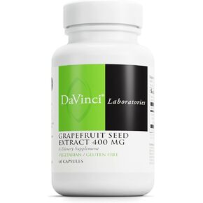 DAVINCI Labs Grapefruit Seed Extract 400 mg - Supports GI & Digestive Gut Health - Gluten Free, Vegetarian - 60 Capsules (30-Day Supply)