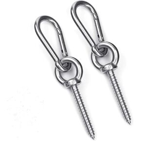 Hammock Hanging Hook Kit, Load Capacity 1400 lb, Stainless Steel Round Mount Pads, Spring Snap Hooks, Lag Screws Set for Hammock Yoga Swing Chair Punching Bag Indoor Outdoor Relaxation