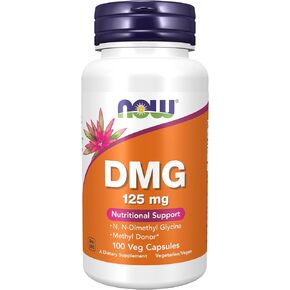 NOW Supplements, DMG (N-Dimethyl Glycine) 125 mg, Nutritional Support, 100 Veg Capsules