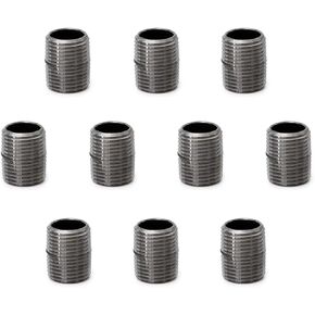 1/2"x3" Industrial Pipe, Home TZH 10 Pack Iron Pipe, Heavy Duty Pre-Cut Steel Pipe, Threaded Tubes of metal for Industrial Vintage Style DIY Project/Furniture/Shelving Decoration (1/2"x3", Grey)