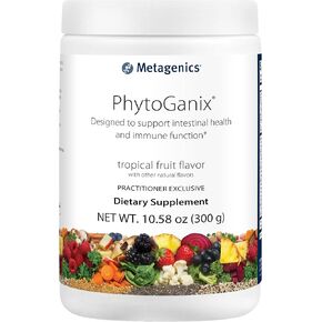Metagenics PhytoGanix - Superfood Fruits & Veggies Powder - with Amylase, Chia Seed Powder & Lactobacillus acidophilus - Tropical Fruit Flavor - 29 Servings - 10.58 oz