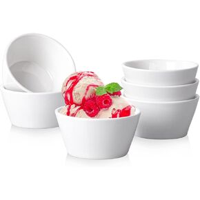 Porcelain Small Bowls, 8 Ounce Dessert Bowls, Ramekins Oven Safe, Ice Cream Bowls, Bouillon Cups, Set of 6 in Saudi Arabia