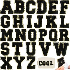 26 Pieces Self Adhesive Chenille Letter Patches,Iron on Letter Patches,Glitter Varsity Letter Patches,Letter A-Z Iron On Patches Applique Patches for DIY Shirts Shoes Jeans Backpacks Hats (Pink)