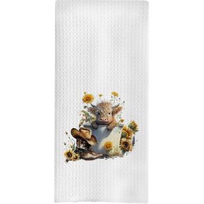 Highland Cow Bathroom Towels - Farmhouse Cow Decorative Hand Towels for Bathroom 16x24, Funny Bathroom Hand Towels, Funny Hand Towels for Bathroom
