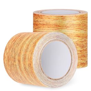 2pcs Printed Duct Tape, Realistic Wood Grain Repair Tape - Multi-Use Adhesive Patch for Furniture, Floors, Cabinets, Windows, Doors, RV, Home Decor & DIY Projects -Golden Camel, 2.2 in x 15 feet