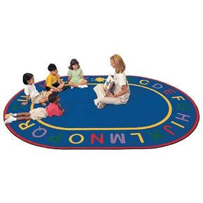 Carpets for Kids 4995 Alpha Literacy Classroom Kids Room Rug 6ft 9in x 9ft 5in Oval Multi Color
