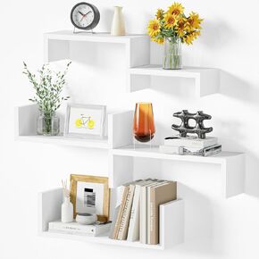 SRIWATANA Floating Shelves Wall Mounted Set of 3, Solid Wood Wall Shelf Display Ledge Storage Shelves for Living Room Kitchen Bathroom, Black