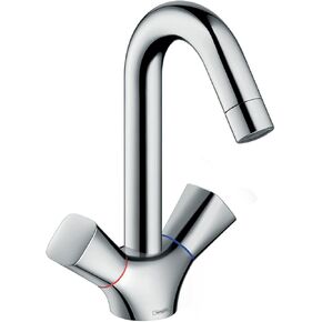 hansgrohe Logis Modern Low Flow Water Saving 2-Handle 1 9-inch Tall Bathroom Sink Faucet in Chrome, 71222001