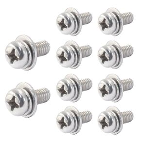 Murtenze M4 x 14mm Phillips Pan Head Machine Screws Stainless Steel Machine Bolts Combine with Spring Washer and Plain Washers(10 PCS)