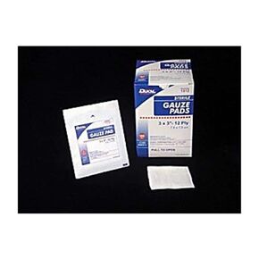 Dukal DUK 1312 Woven Cotton Gauze Pad, 12-Ply, Sterile, 3" x 3" (Pack of 100)