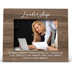 FONDCANYON Inspirational Leadership Picture Photo Frame,Best Leader Mentor Supervisor Gifts Picture Frames,Leader Appreciation Gifts (5x7Inch Photo)