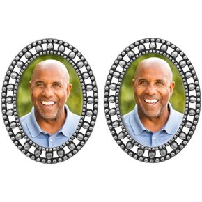 Photo Lapel or Tie Pins 2 Pack for Groom Wedding Memorial Funeral Boutonniere Pin Add Your Own Photo with Photo Resizer Gift for Groomsmen or Bouquet