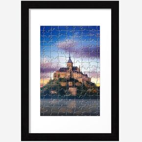 eletecpro 15x21.5 Picture Frame for Rectangle Puzzles and Poster, with Two-color Mat and Clear Acrylic Cover for Decorating Home Desirable Present for Art Lovers, Classic Minimalist Style