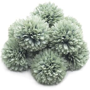 10Pcs Yellow Artificial Chrysanthemums Ball Flowers,Artificial Flowers Stemless Faux Ball Chrysanthemum for Home,Lifelike Artificial Chrysanthemum Ball Flowers for DIY Wedding Party Decoration in Kuwait