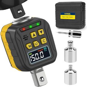 Digital Torque Wrench Adapter Set, Digital Torque Adapter 1/2" Drive with Color LCD, Torque Wrench Calibration Tool, Electronic Wrench Torque Meter for Auto, Moto (7.4-147.5 Ft-lb/10-200 Nm)