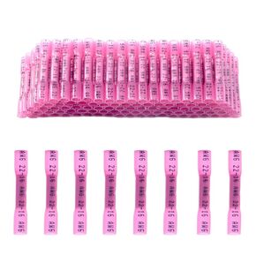 50Pcs Heat Shrink Butt Connectors Insulated Waterproof Marine Automotive Wire Crimp Termina (Yellow 12-10 AWG)