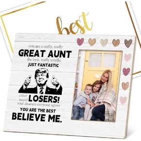 Aunt Gifts, Aunt Picture Frame, Auntie Gifts Wooden Photo Frames, Mothers Day Gift 4x6 Display Photo Insert for Tabletop Display Wall Mounting - A03